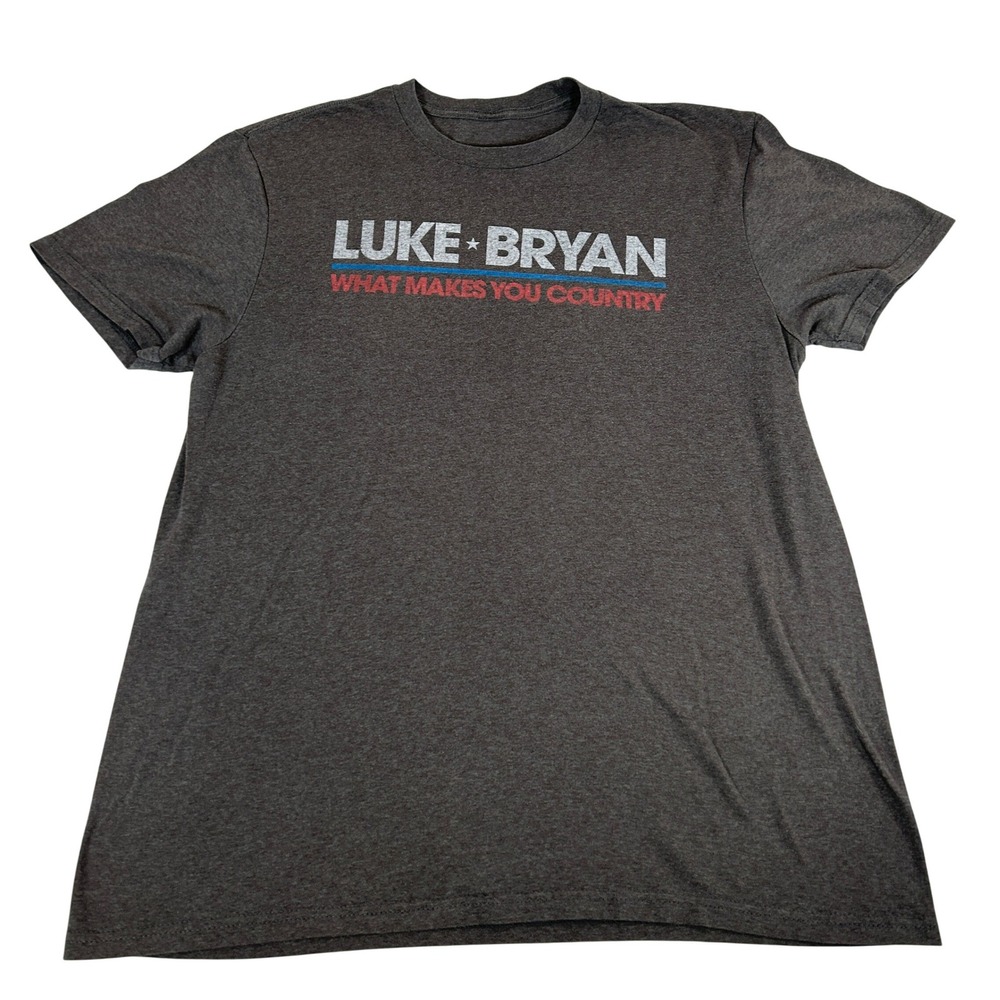 Luke Bryan What Makes You Country Tour 2018 T-Shirt Charcoal Gray Mens XL
